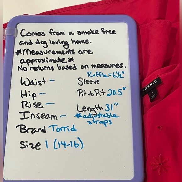 Hot Pink Off-the-Shoulder Ruffle Top with adjustable straps size 1 (14-16) EUC - Picture 7 of 10